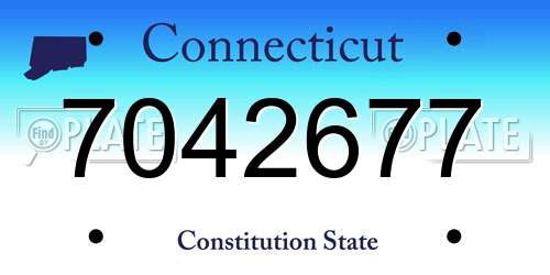 7042677 Connecticut License Plate