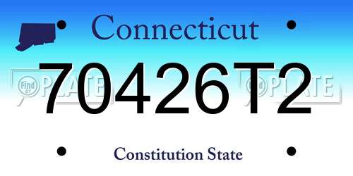 70426T2 Connecticut License Plate