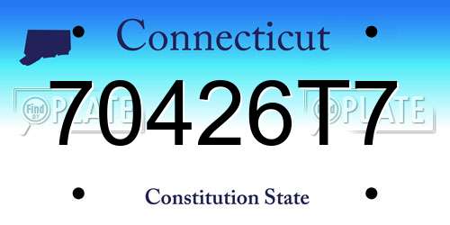 70426T7 Connecticut License Plate