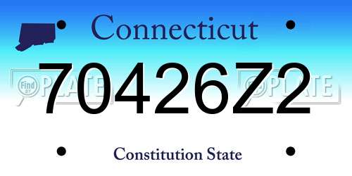 70426Z2 Connecticut License Plate
