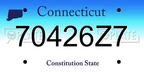 70426Z7 Connecticut License Plate