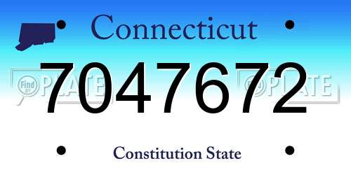 7047672 Connecticut License Plate