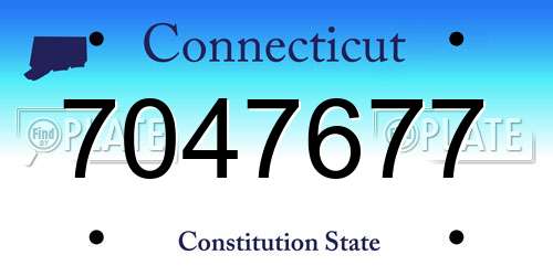 7047677 Connecticut License Plate