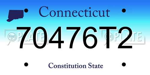 70476T2 Connecticut License Plate