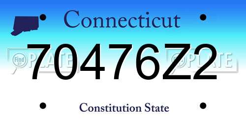 70476Z2 Connecticut License Plate