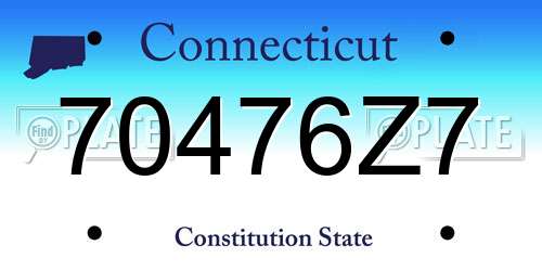 70476Z7 Connecticut License Plate