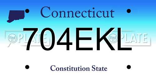 704EKL Connecticut License Plate