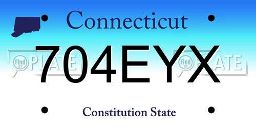 704EYX Connecticut License Plate