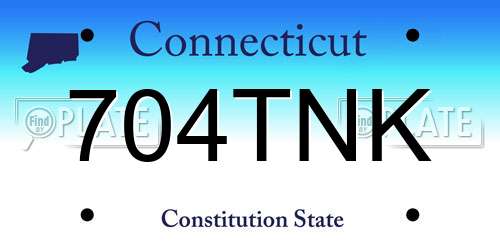 704TNK Connecticut License Plate