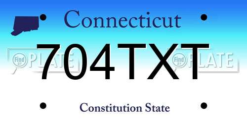 704TXT Connecticut License Plate
