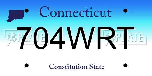 704WRT Connecticut License Plate