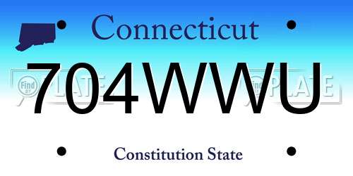 704WWU Connecticut License Plate