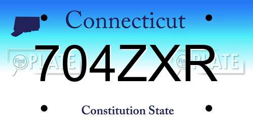 704ZXR Connecticut License Plate
