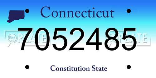 7052485 Connecticut License Plate