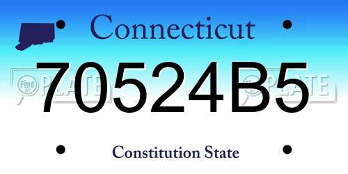 70524B5 Connecticut License Plate