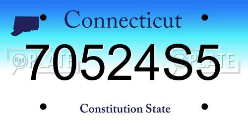 70524S5 Connecticut License Plate