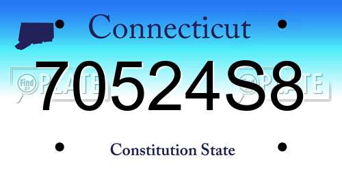 70524S8 Connecticut License Plate