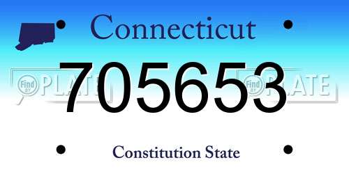 705653 Connecticut License Plate