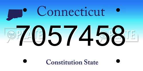 7057458 Connecticut License Plate