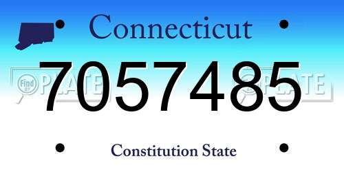 7057485 Connecticut License Plate