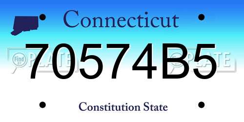 70574B5 Connecticut License Plate