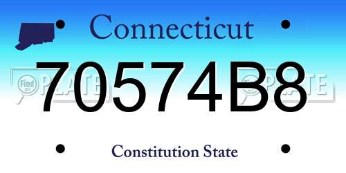 70574B8 Connecticut License Plate