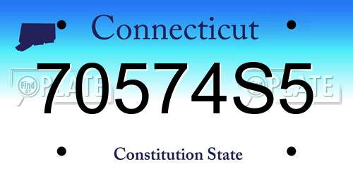 70574S5 Connecticut License Plate
