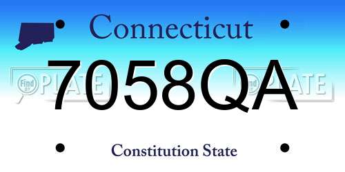 7058QA Connecticut License Plate