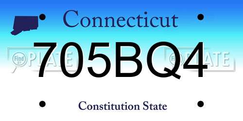 705BQ4 Connecticut License Plate