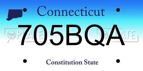 705BQA Connecticut License Plate