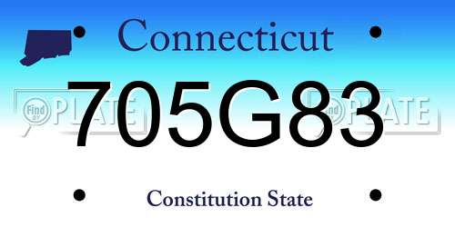 705G83 Connecticut License Plate