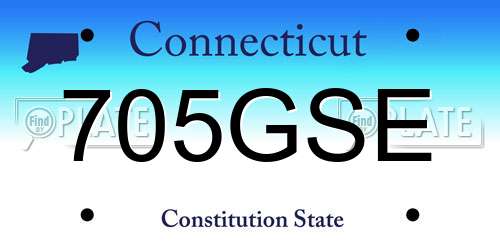 705GSE Connecticut License Plate