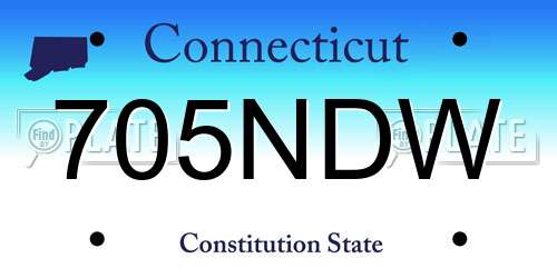 705NDW Connecticut License Plate