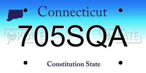705SQA Connecticut License Plate