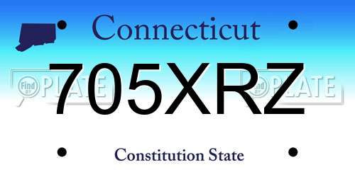 705XRZ Connecticut License Plate