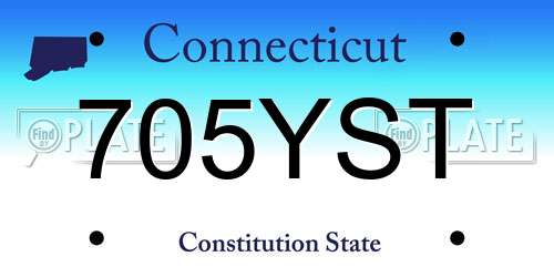 705YST Connecticut License Plate