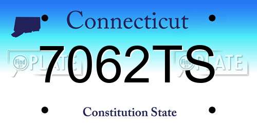 7062TS Connecticut License Plate