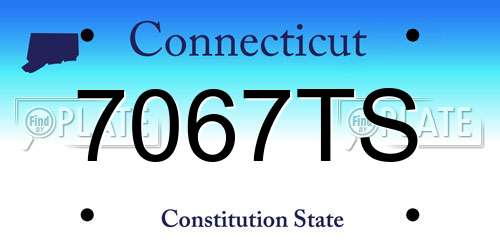 7067TS Connecticut License Plate