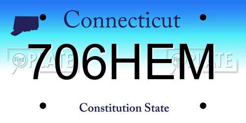 706HEM Connecticut License Plate