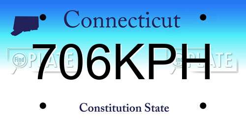 706KPH Connecticut License Plate