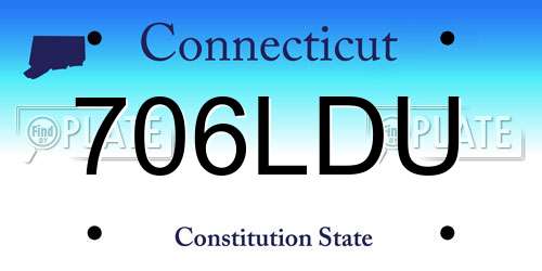 706LDU Connecticut License Plate
