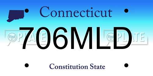706MLD Connecticut License Plate