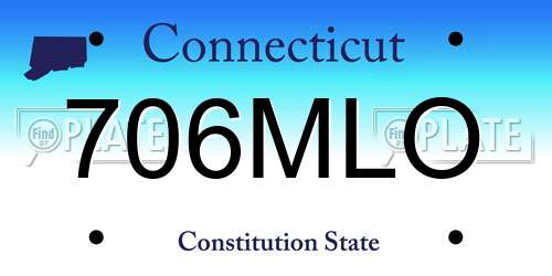 706MLO Connecticut License Plate