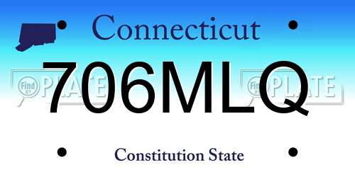 706MLQ Connecticut License Plate