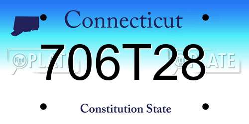 706T28 Connecticut License Plate