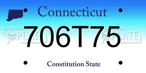 706T75 Connecticut License Plate