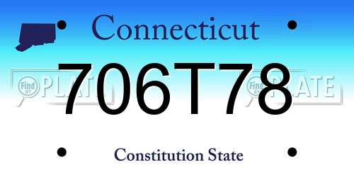 706T78 Connecticut License Plate