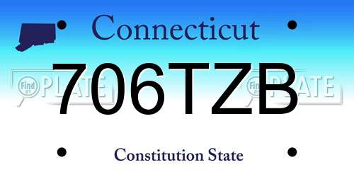 706TZB Connecticut License Plate