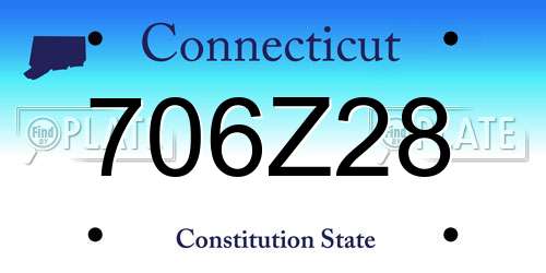 706Z28 Connecticut License Plate