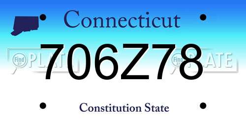 706Z78 Connecticut License Plate